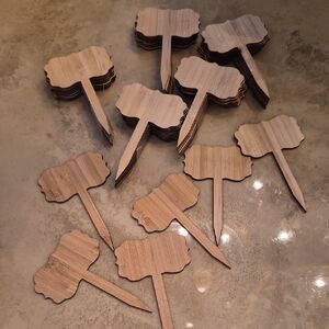 (56) Wooden Plant/Garden Labels (Natural Brown)
